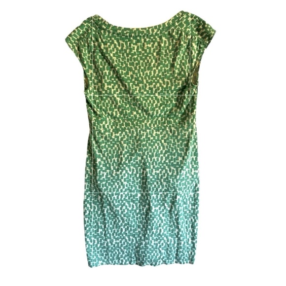 Boden Green & White Sleeveless Dress Size 10 Round Neck Knee Length w/ Pockets - Picture 2 of 10